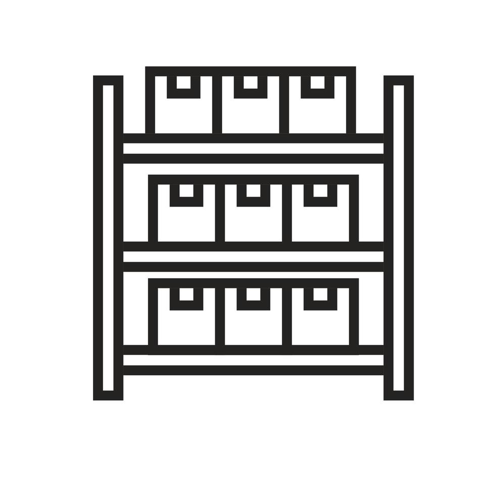 ilustración de iconos en almacenamiento, inventario, pesaje, logística. vector