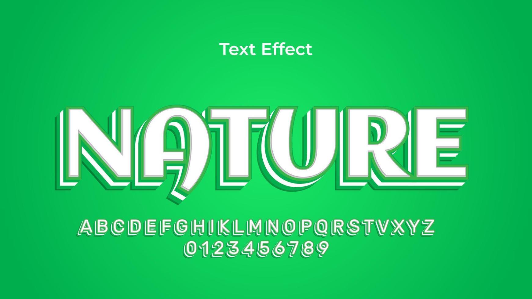 efecto de texto de naturaleza eps premium vector