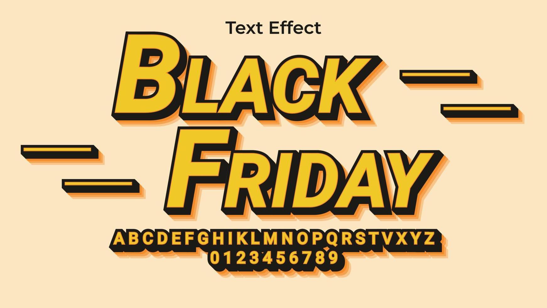 viernes negro efecto de texto eps premium vector