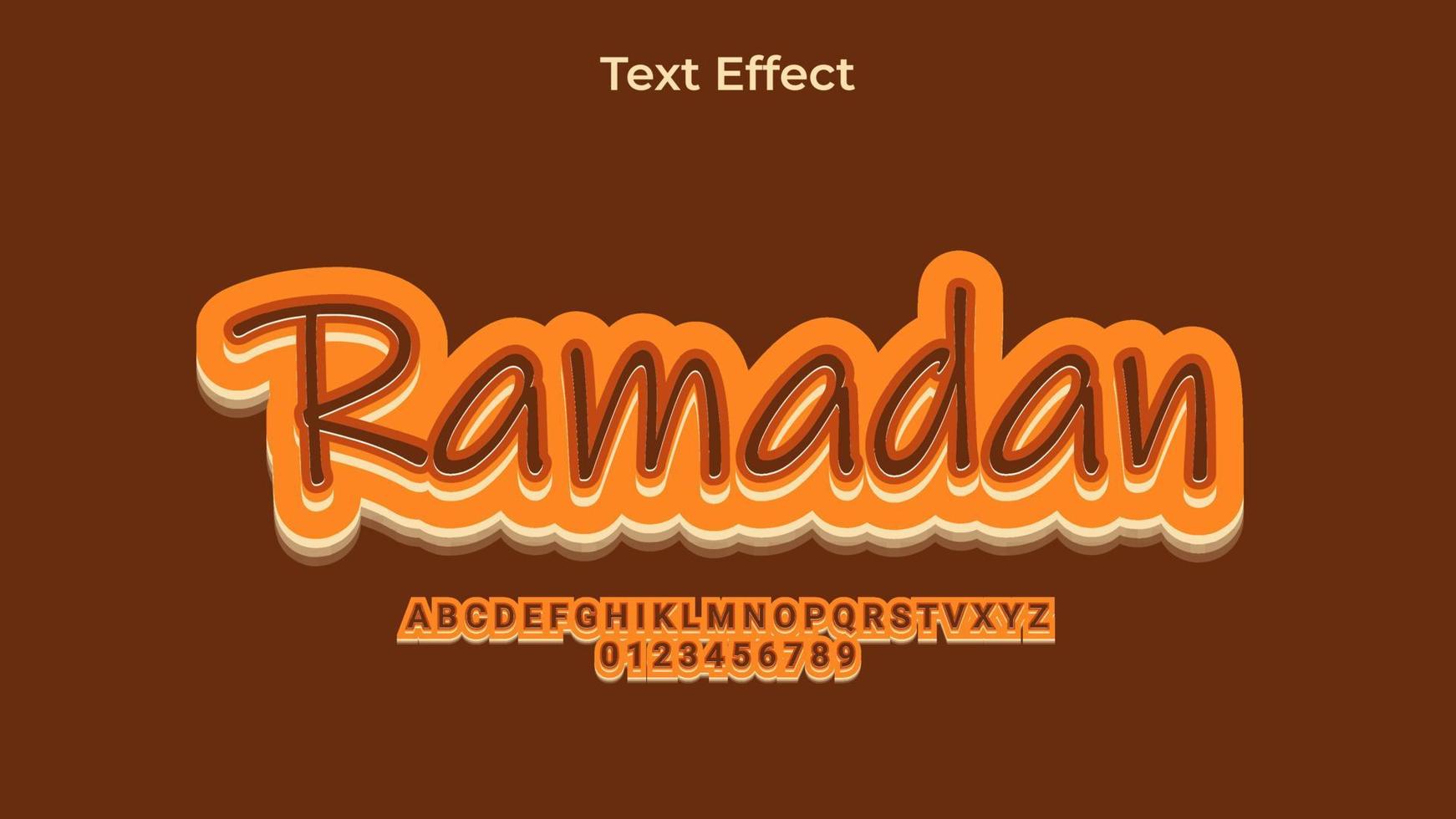 ramadán efecto de texto eps premium vector