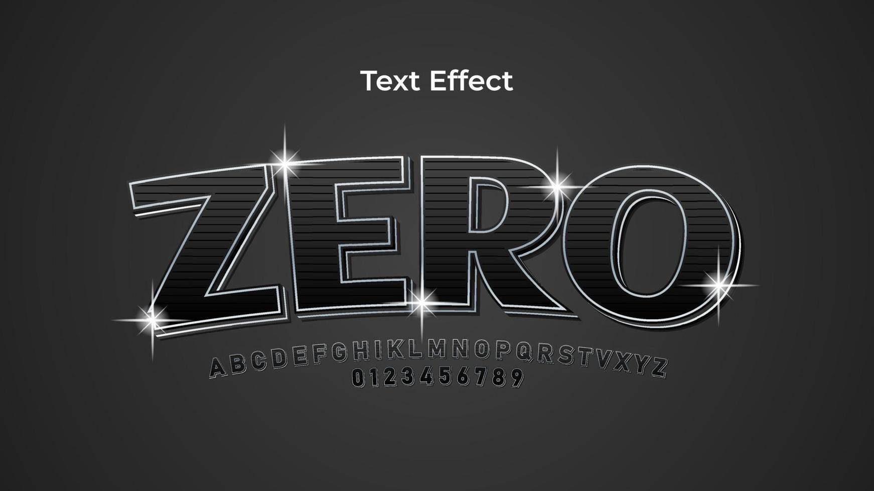 efecto de texto cero eps premium vector