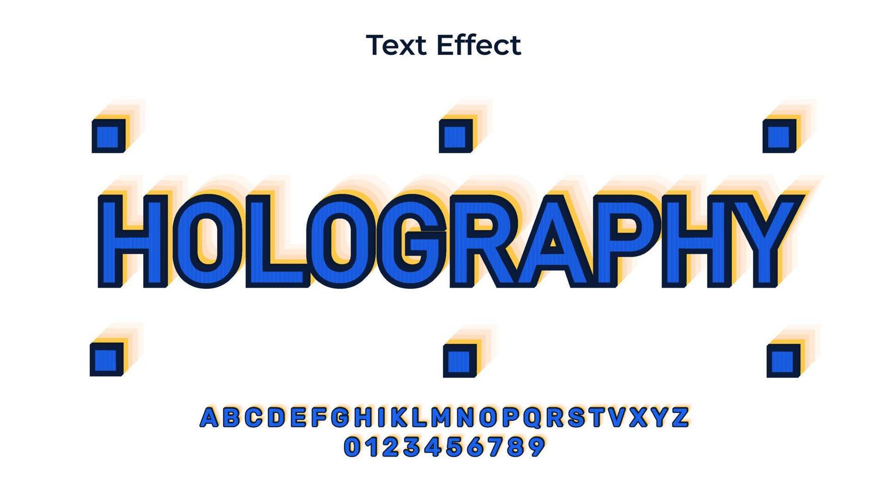 Holography Text Effect EPS Premium vector
