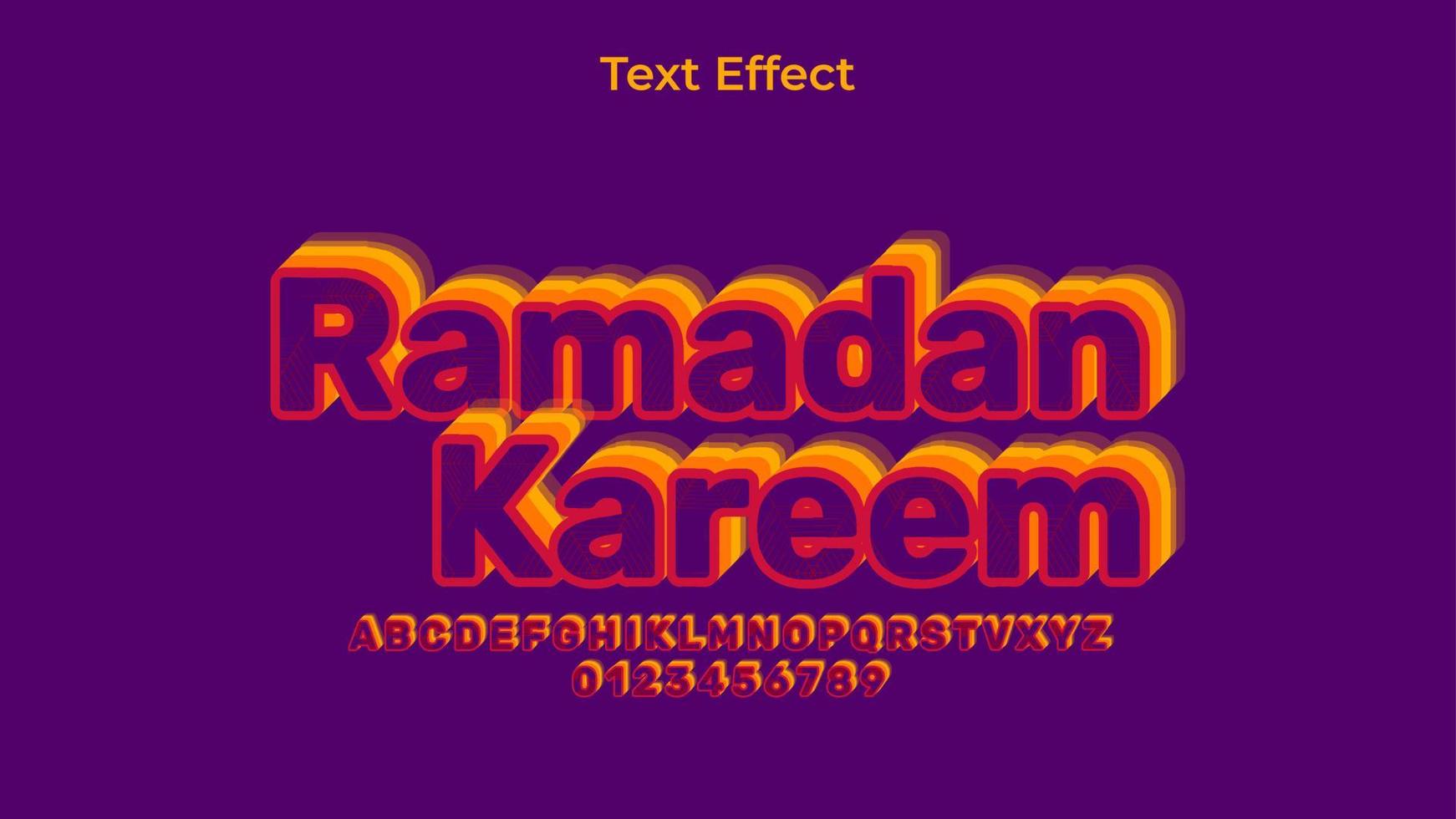 ramadán kareem efecto de texto eps premium vector