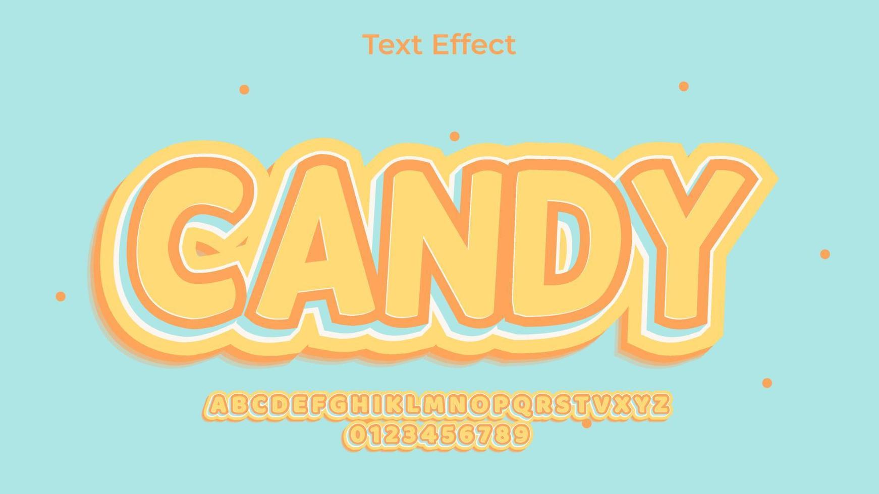 efecto de texto de caramelo eps premium vector