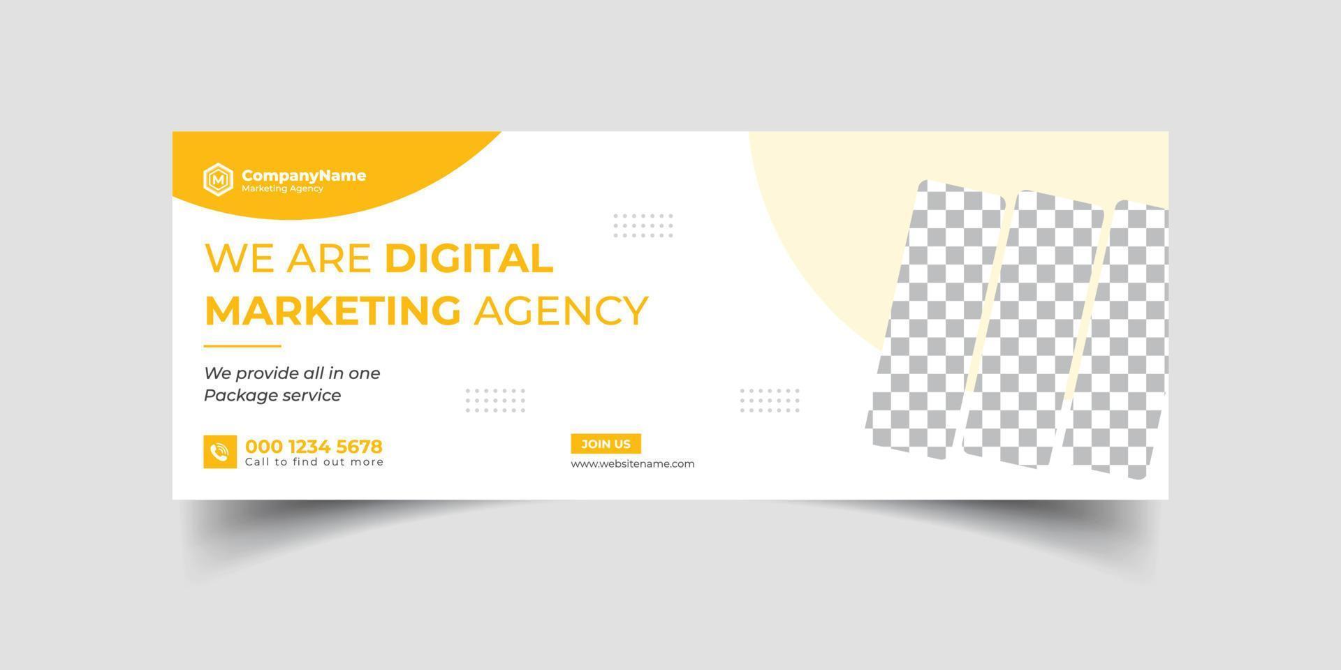 Marketing Agency and Webinar business conference social media cover banner template or web banner, corporate banner, advertising, timeline cover, header, business webinar banner editable template vector