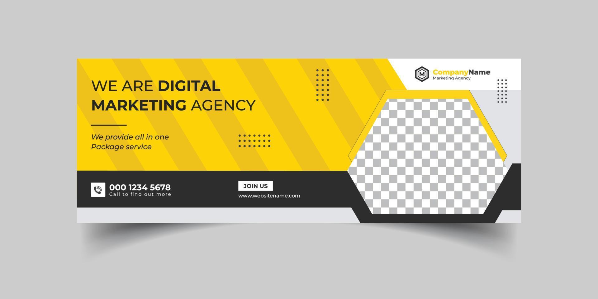 Marketing Agency and Webinar business conference social media cover banner template or web banner, corporate banner, advertising, timeline cover, header, business webinar banner editable template vector