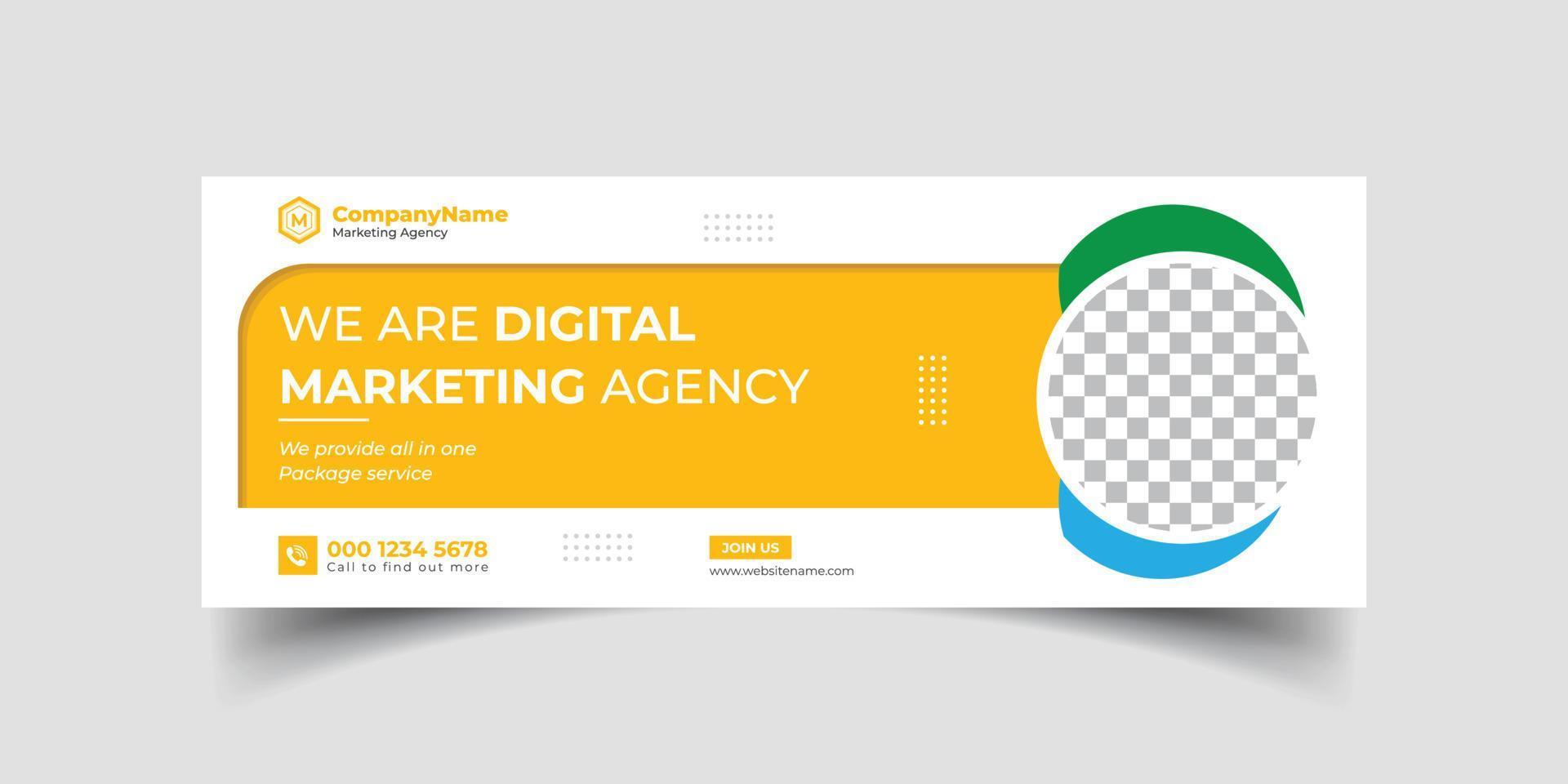 Marketing Agency and Webinar business conference social media cover banner template or web banner, corporate banner, advertising, timeline cover, header, business webinar banner editable template vector