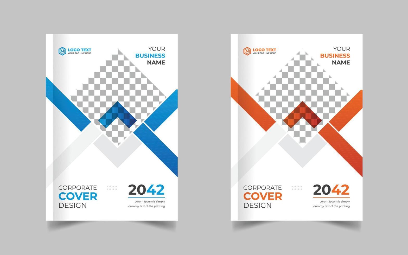 Corporate Book Cover Design Template in A4. Can be adapt to Brochure, Annual Report, Magazine, Poster, Business Presentation, Portfolio, Flyer, Fold, Banner, Website vector