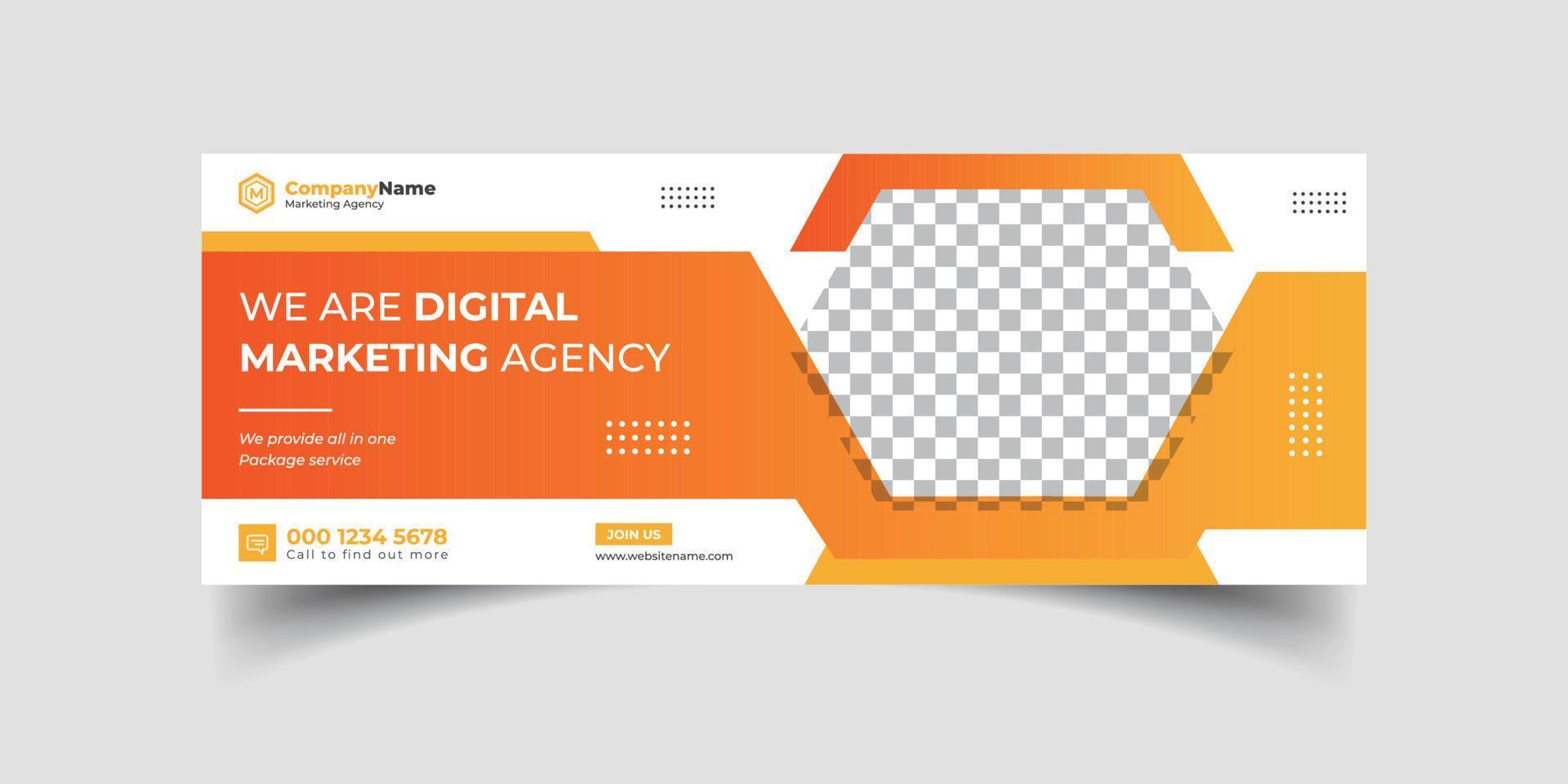 Marketing Agency and Webinar business conference social media cover banner template or web banner, corporate banner, advertising, timeline cover, header, business webinar banner editable template vector