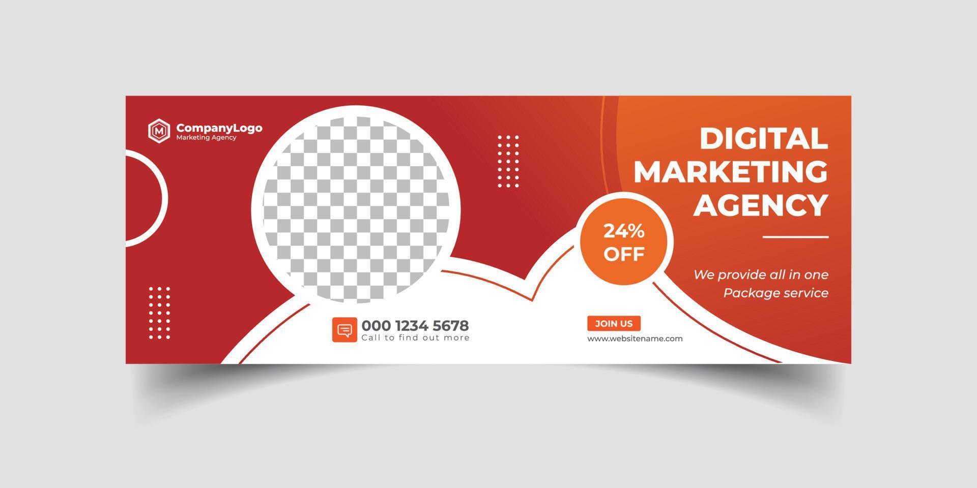 Marketing Agency and Webinar business conference social media cover banner template or web banner, corporate banner, advertising, timeline cover, header, business webinar banner editable template vector