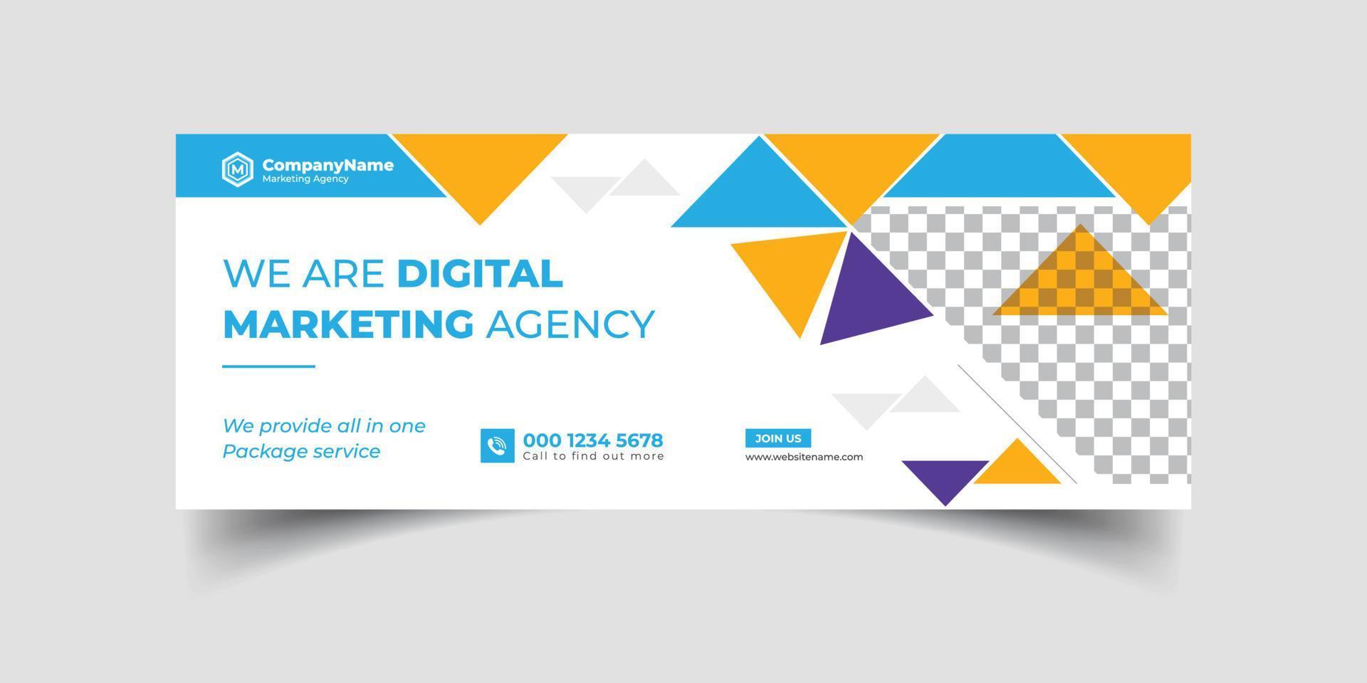 Marketing Agency and Webinar business conference social media cover banner template or web banner, corporate banner, advertising, timeline cover, header, business webinar banner editable template vector