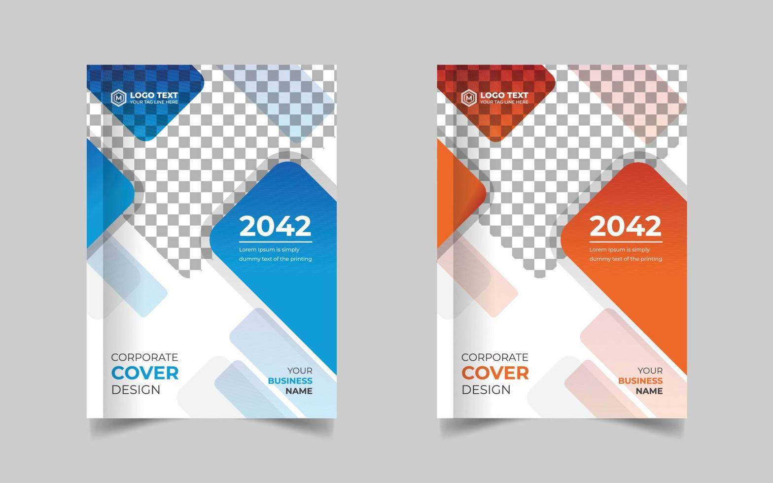 Corporate Book Cover Design Template in A4. Can be adapt to Brochure, Annual Report, Magazine, Poster, Business Presentation, Portfolio, Flyer, Fold, Banner, Website vector