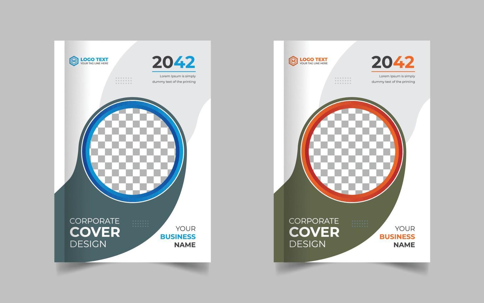 Corporate Book Cover Design Template in A4. Can be adapt to Brochure, Annual Report, Magazine, Poster, Business Presentation, Portfolio, Flyer, Fold, Banner, Website vector
