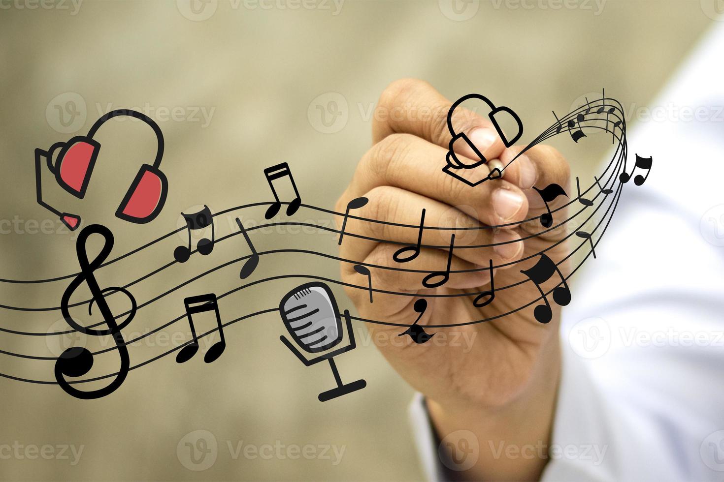 Pen to write musical notes The concept of musical origin photo