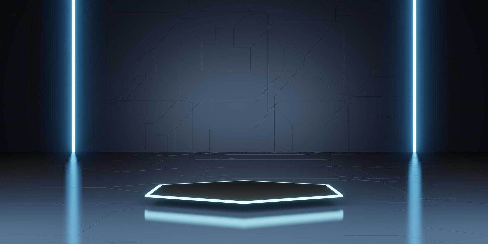 laser background Futuristic horizon background technology backdrop Modern Abstract 3D Illustration photo