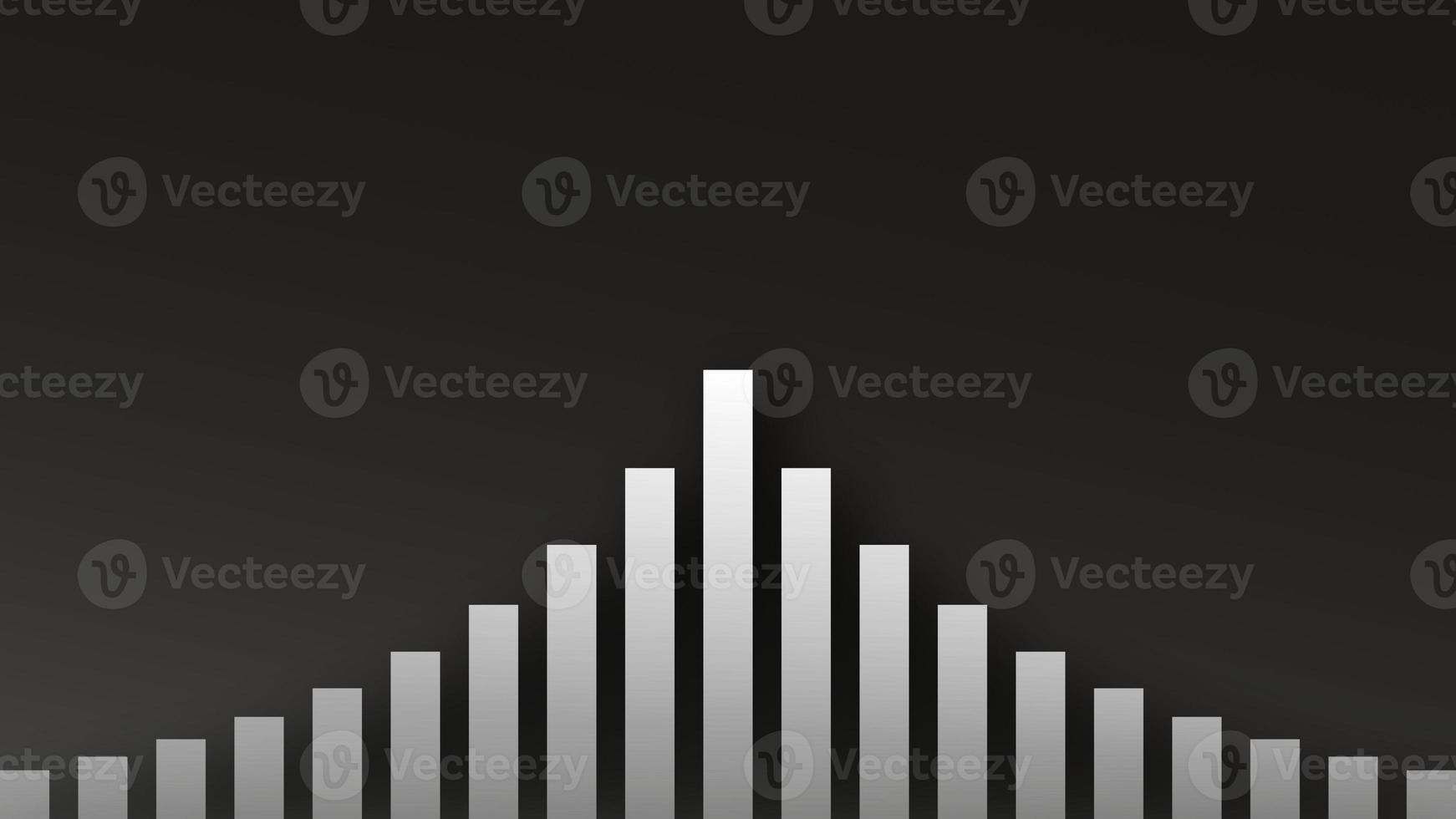 symmetric diagram bar chart with gradient metal color for texture and presentation background template photo