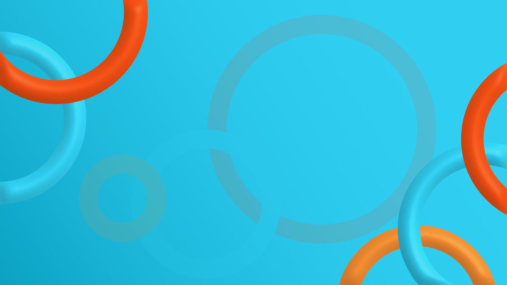 border frame pile of circle ring with gradient water blue background for texture and presentation background template photo
