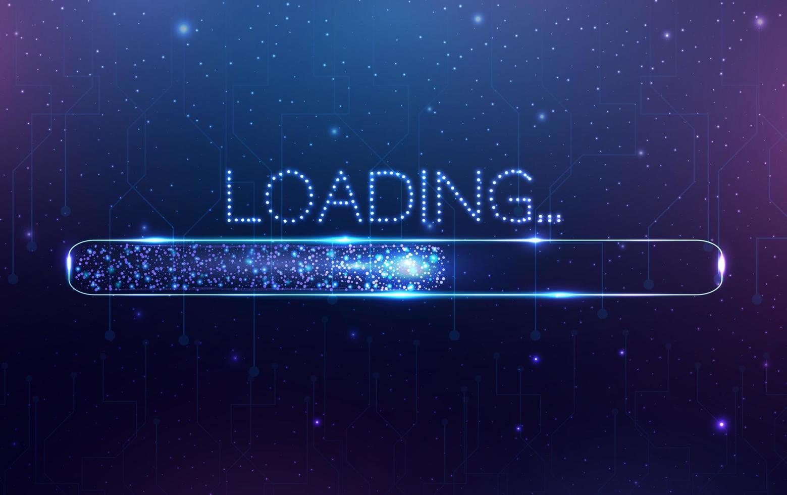 Loading bar, low poly style banner. Abstract modern vector illustration on blue background.