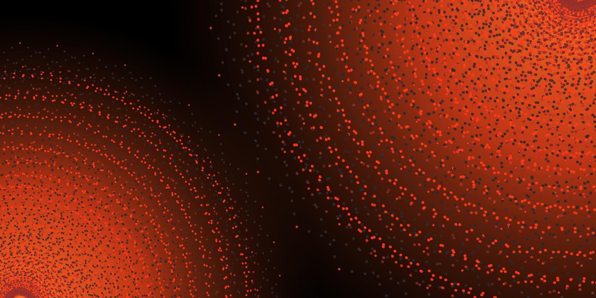 fondo geométrico de flujo de partículas. formas brillantes de luces naranjas. concepto abstracto. ilustración vectorial vector