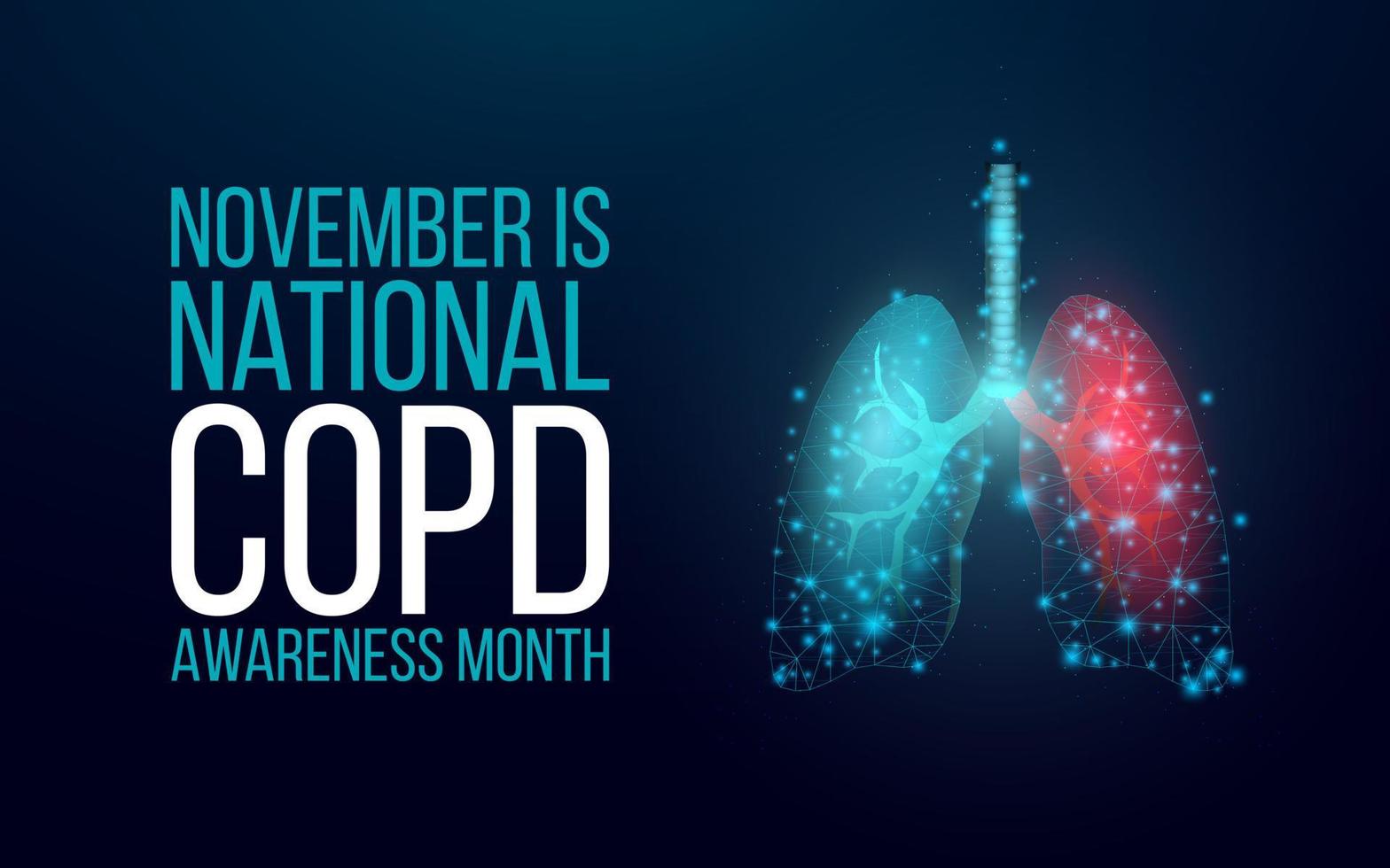 Chronic obstructive pulmonary disease COPD awareness month concept. Banner with orange ribbon awareness and text. Vector illustration.