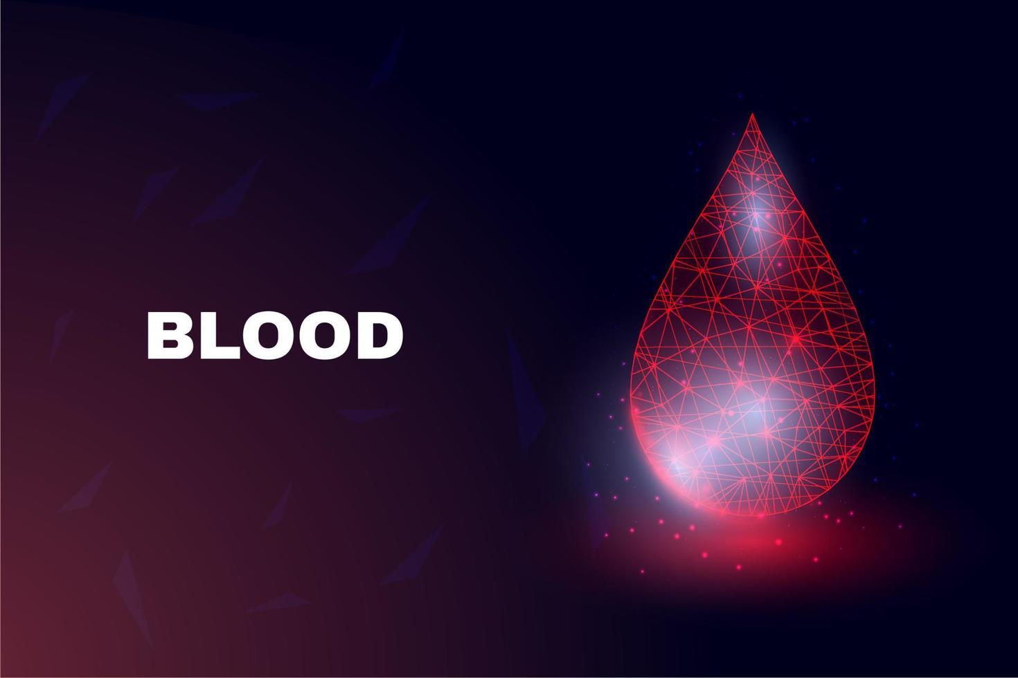World blood donors day concept. Banner template with glowing low poly. Futuristic modern abstract.  Vector illustration.