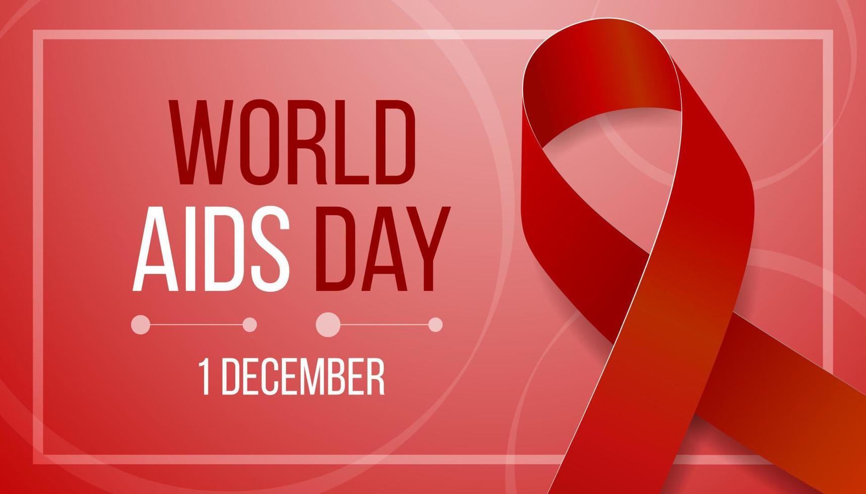 concepto del día mundial del sida. plantilla de banner con conciencia de cinta roja. ilustración vectorial vector