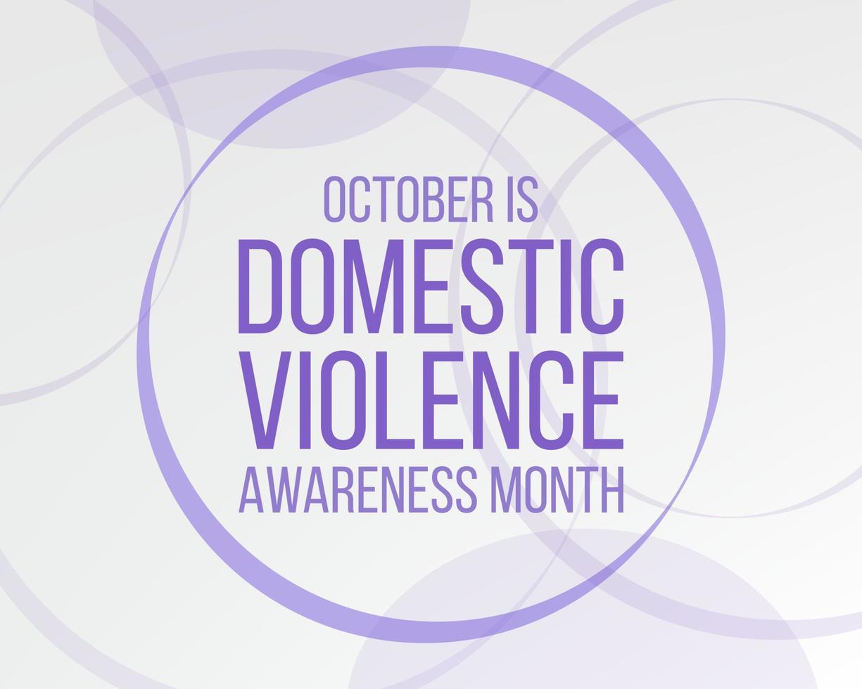 Domestic Violence Awareness Month concept.  Banner for with  purple ribbon awareness and text.  Vector illustration.