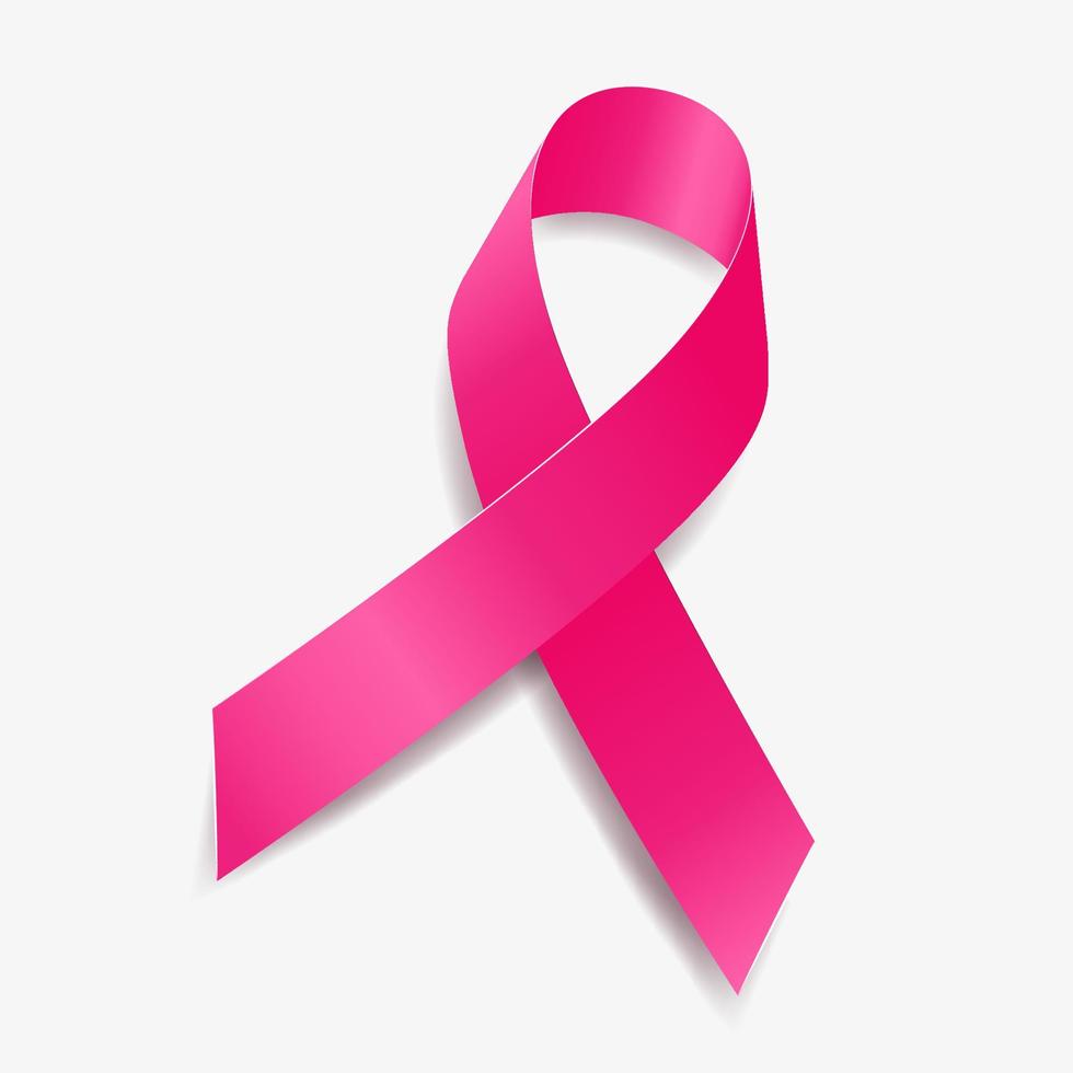 Breast cancer awareness icon. Hot pink ribbon - Stock