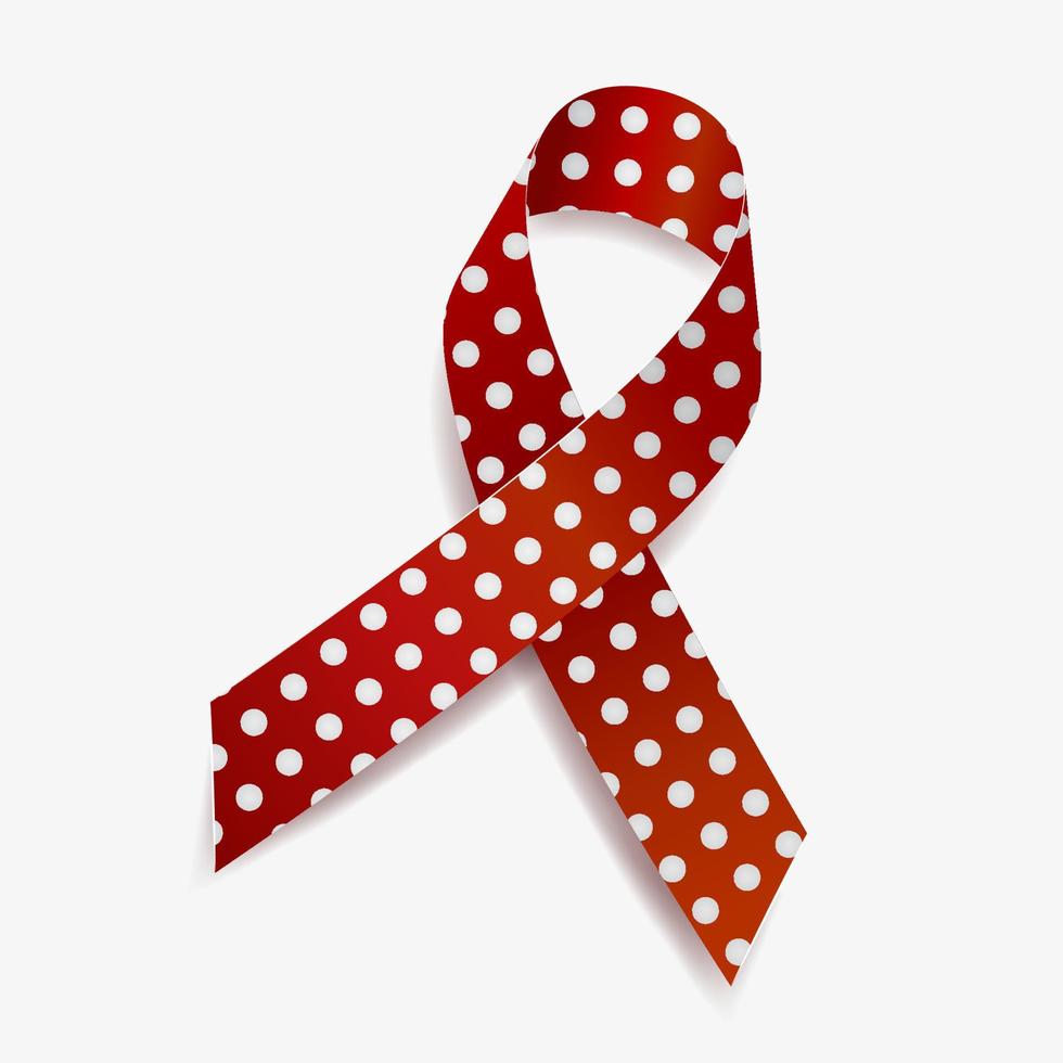 The polka dot awareness ribbon is used to represent those who are suffering from blindness. Isolated on white background. Vector  illustration.