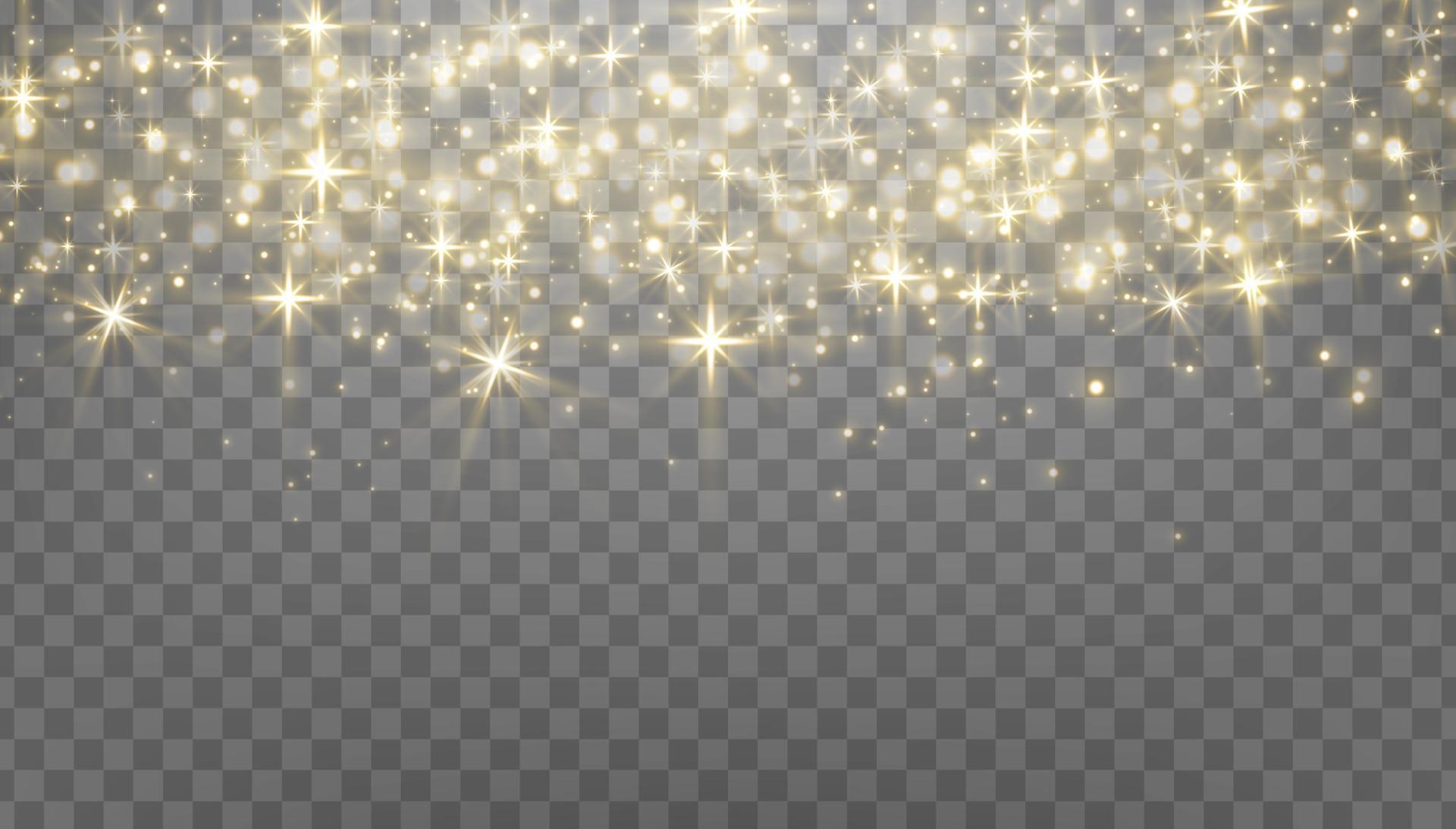 Gold Glittering Dots Sparkles Particles On A Transparent Background
