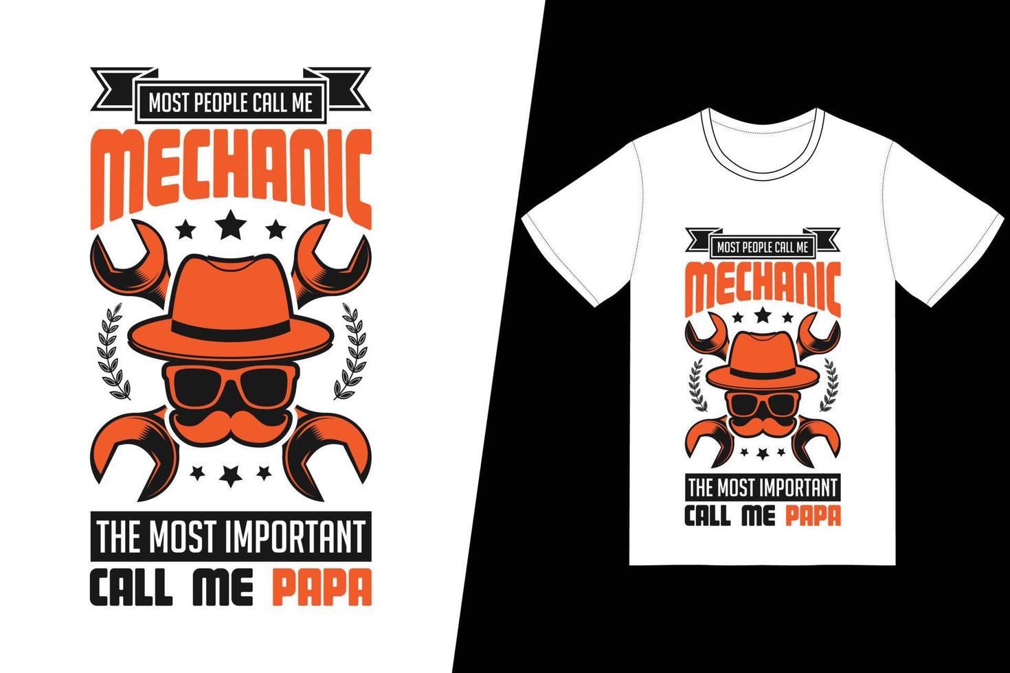 Most people call me mechanic the most important call me papa t-shirt design. Fathers Day t-shirt design vector. For t-shirt print and other uses. vector