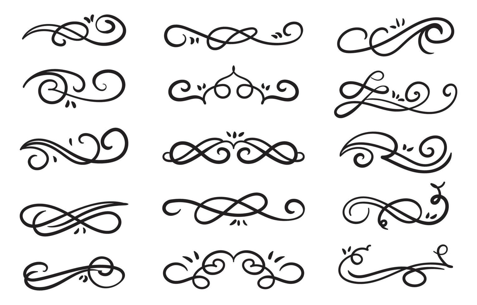 Swirl Decorative Elements Collection vector