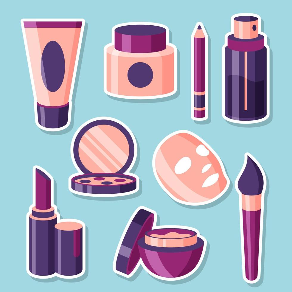 Skin Care Sticker Collection vector