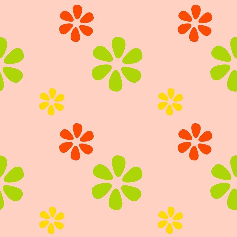 Seamless pattern background. colorful of flower shape on pink background for your design vector