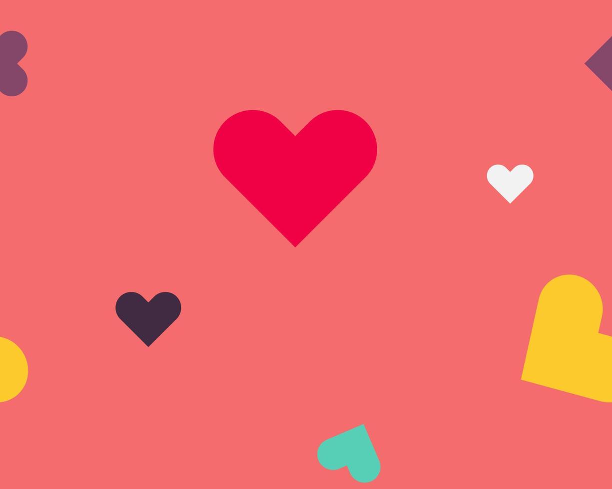 Happy valentine concept. Cute heart shape in colorful seamless background for ypur design vector