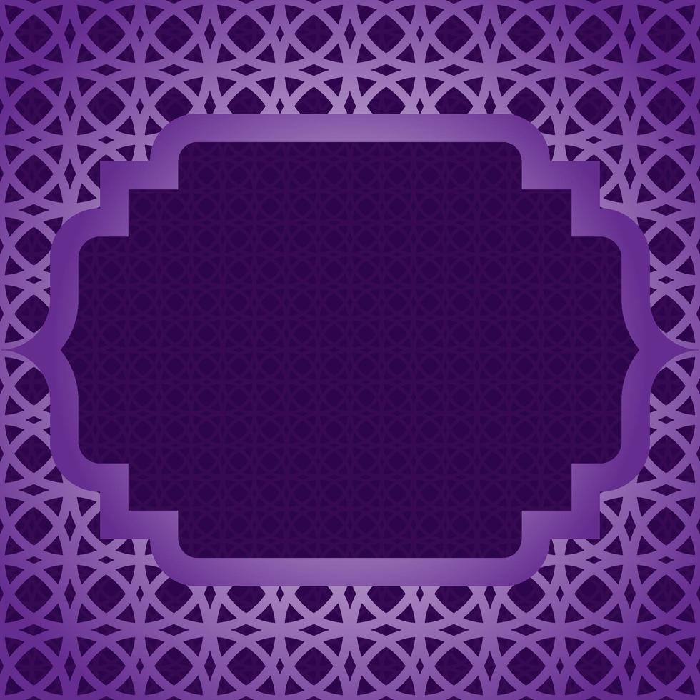 Arabic islamic frame background with pattern design vector