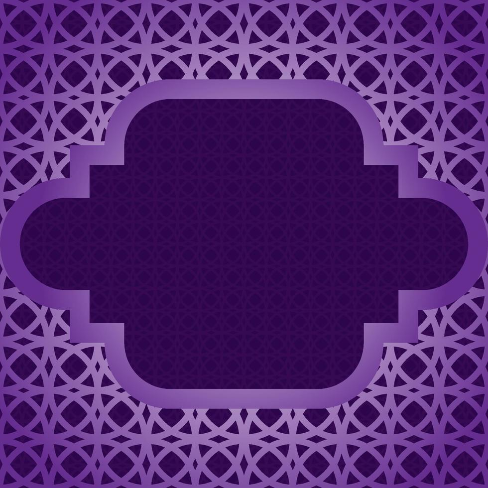 Arabic islamic frame background with pattern design vector