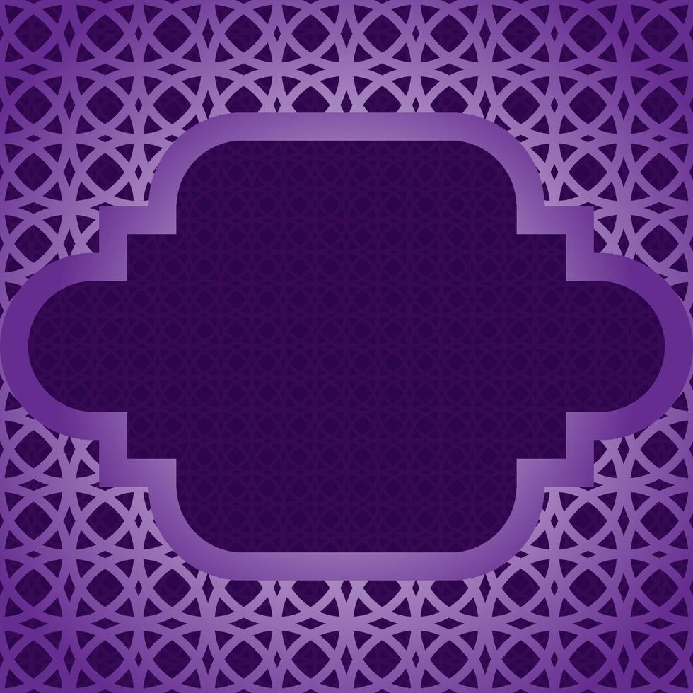 Arabic islamic frame background with pattern design vector