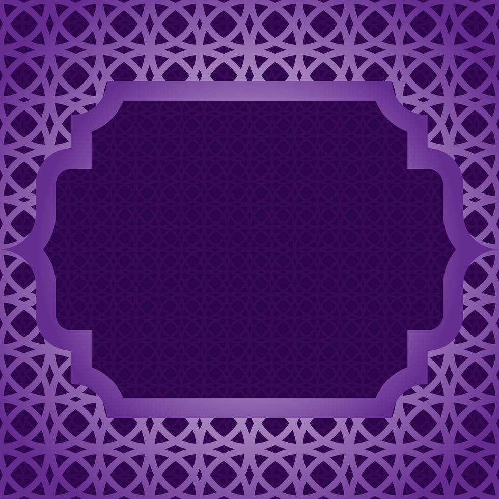 Arabic islamic frame background with pattern design vector