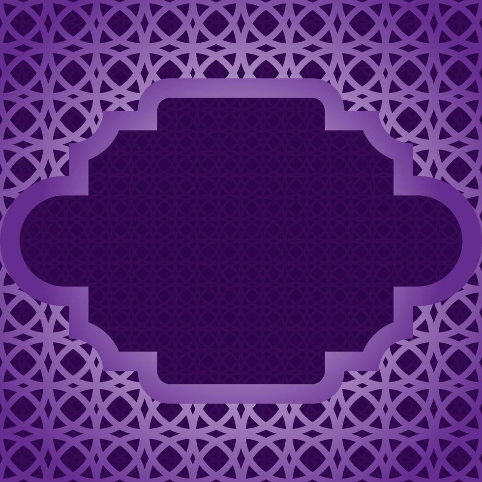 Arabic islamic frame background with pattern design vector