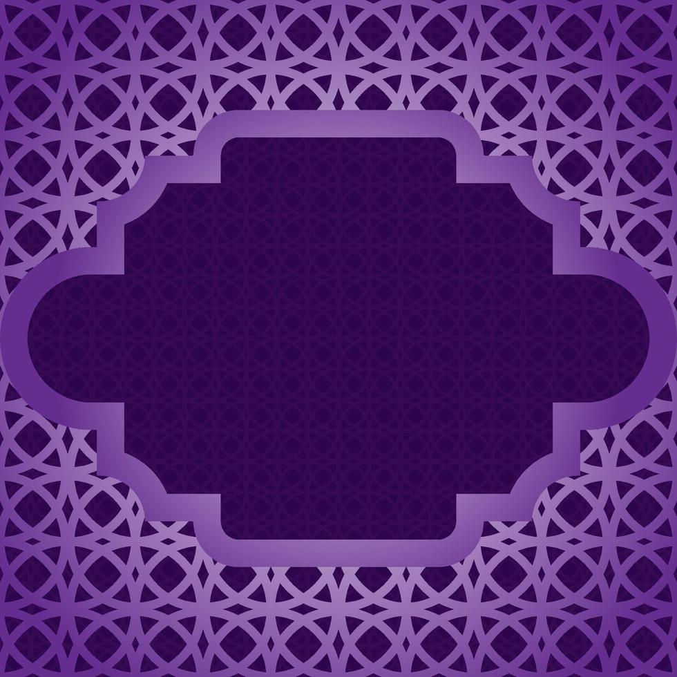 Arabic islamic frame background with pattern design vector