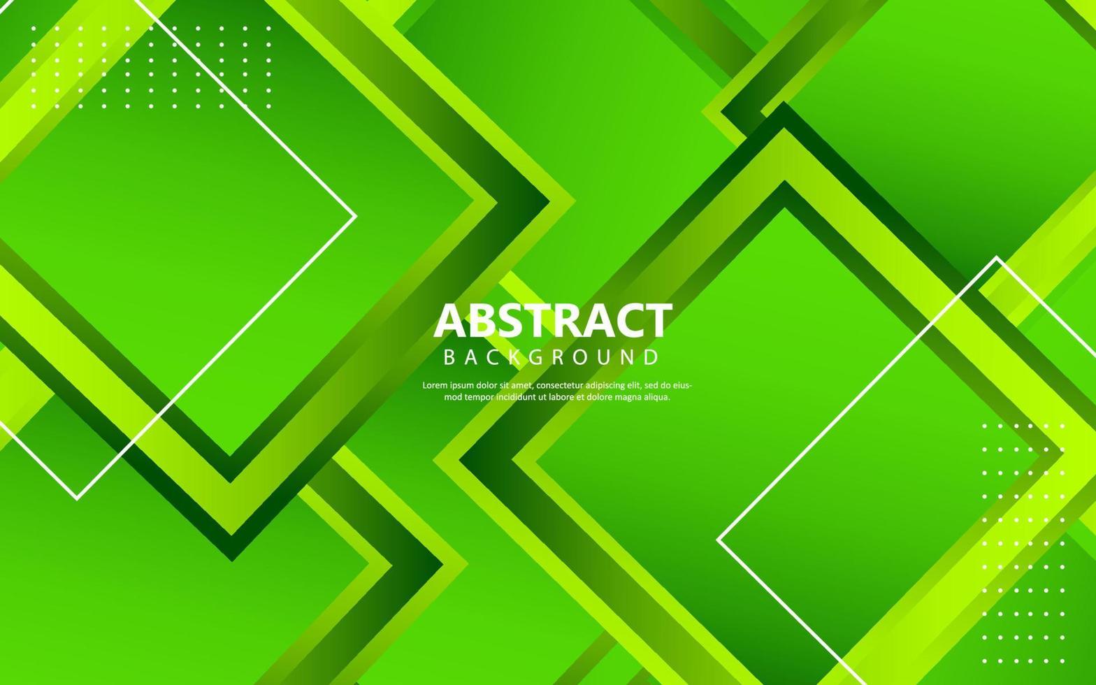 Abstract geometric square shape green color background vector