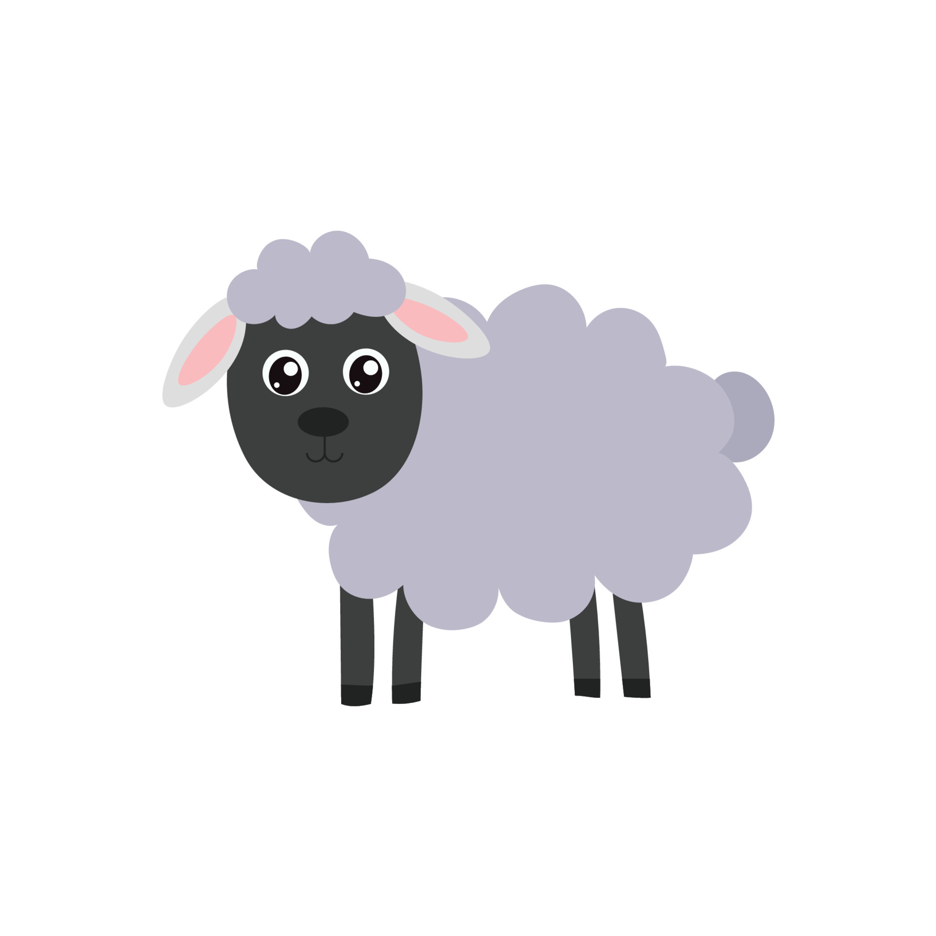 Cartoon Sheep. Education card for kids learning animals. 6879291 Vector Art  at Vecteezy