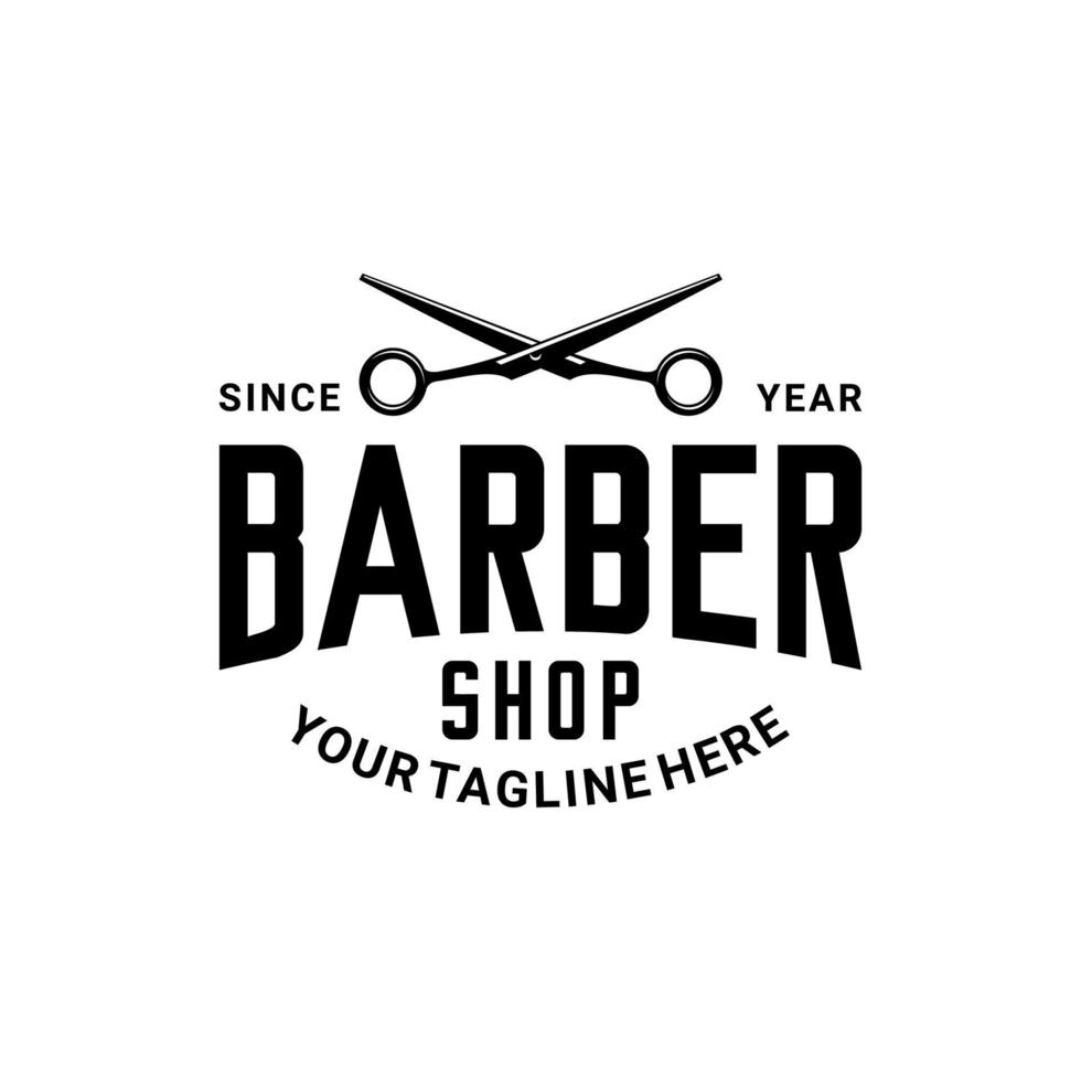 vector de logotipo de barbería, vector de tijeras