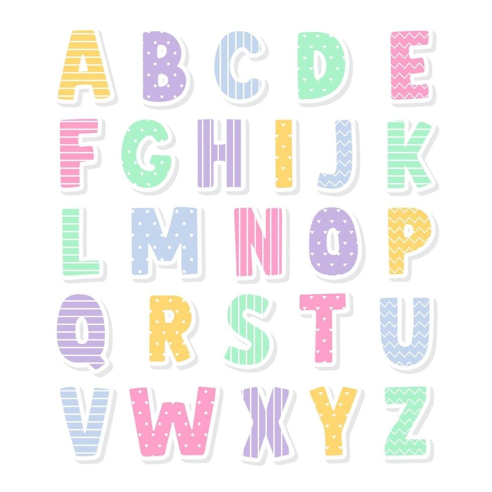 decorative colorful Font and Alphabet vector