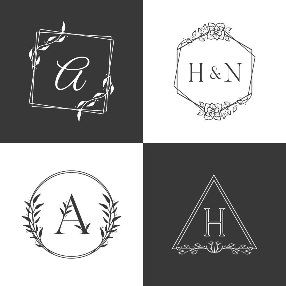 Luxury monogram logo alphabet set vector