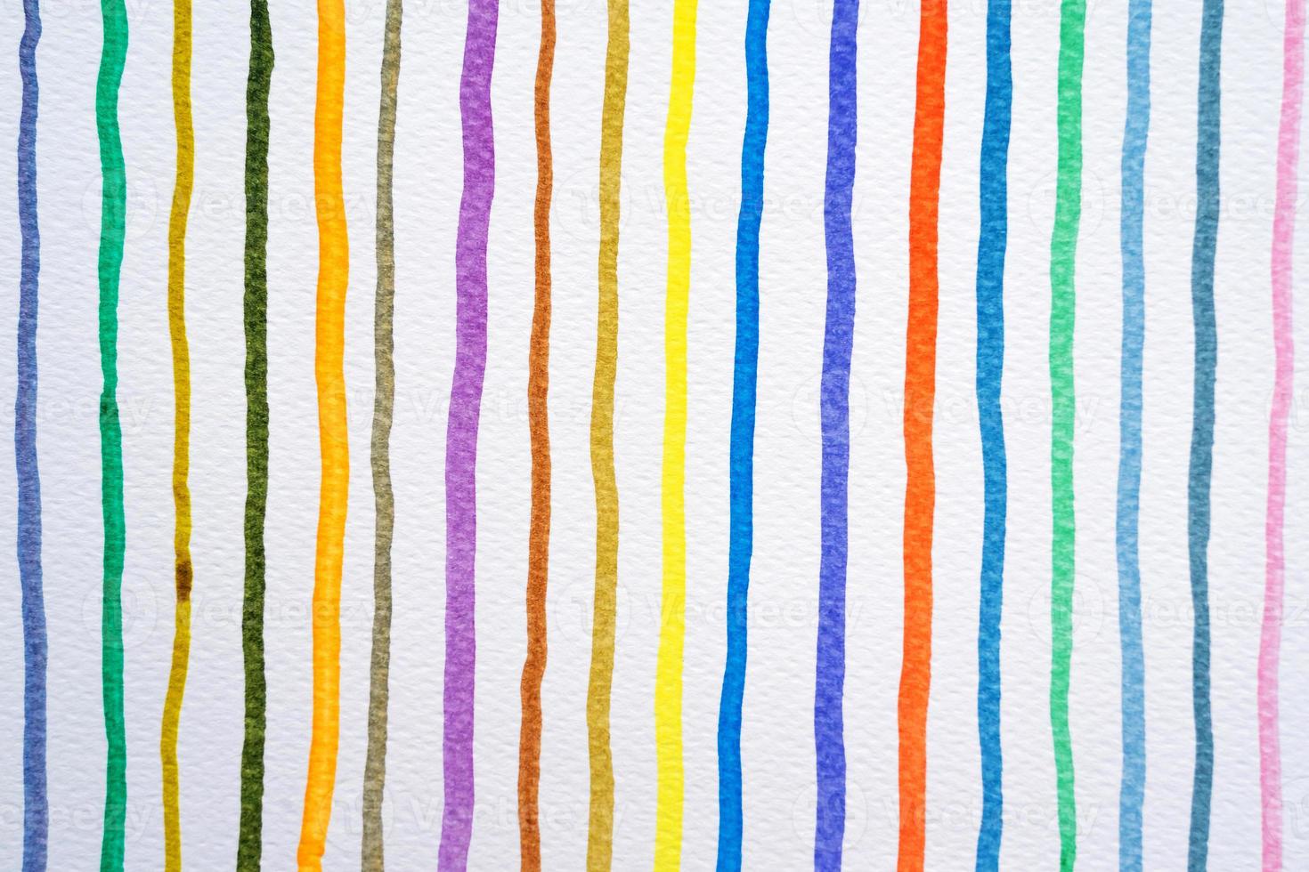 Abstract watercolor lines pattern background. Colorful watercolor painted brush strokes on white. photo