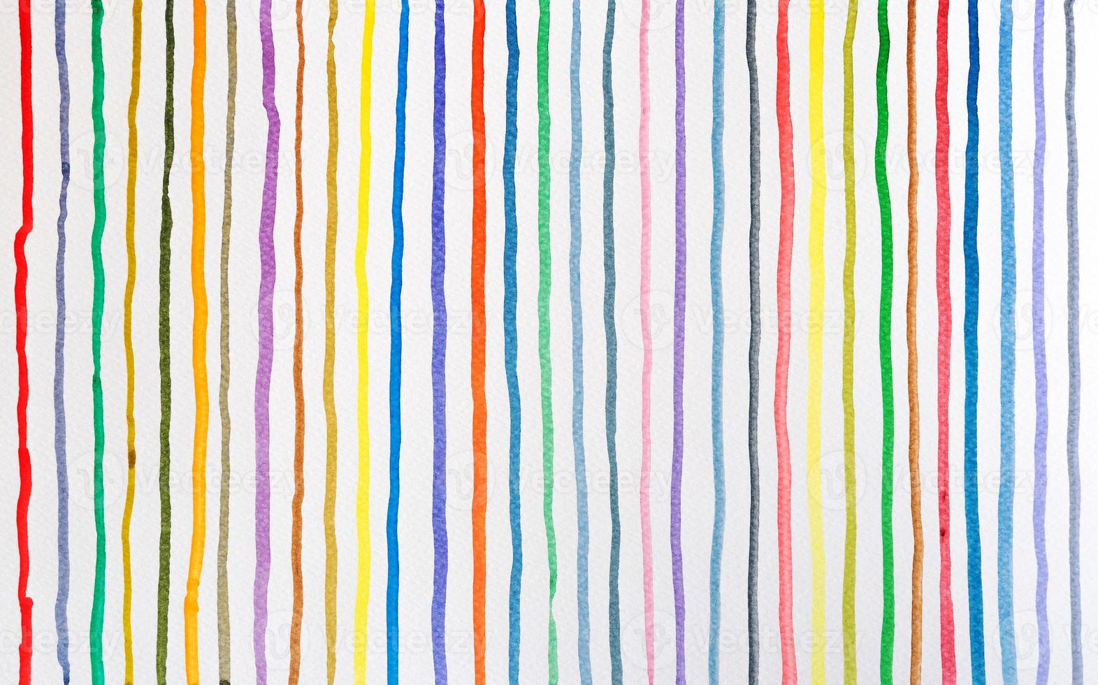 Abstract watercolor lines pattern background. Colorful watercolor painted brush strokes on white. photo