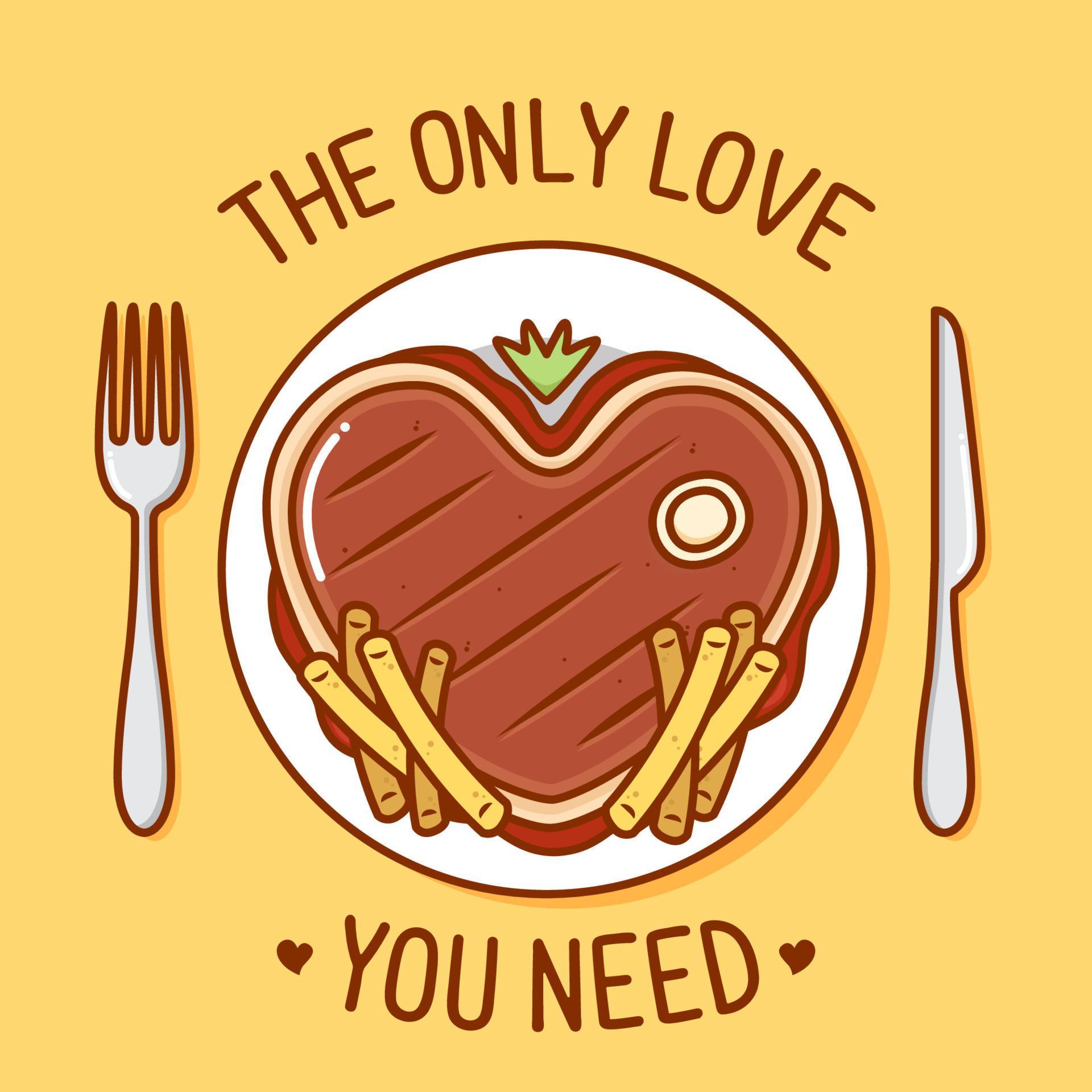 love steak illustration with cutlery 6879504 Vector Art at Vecteezy
