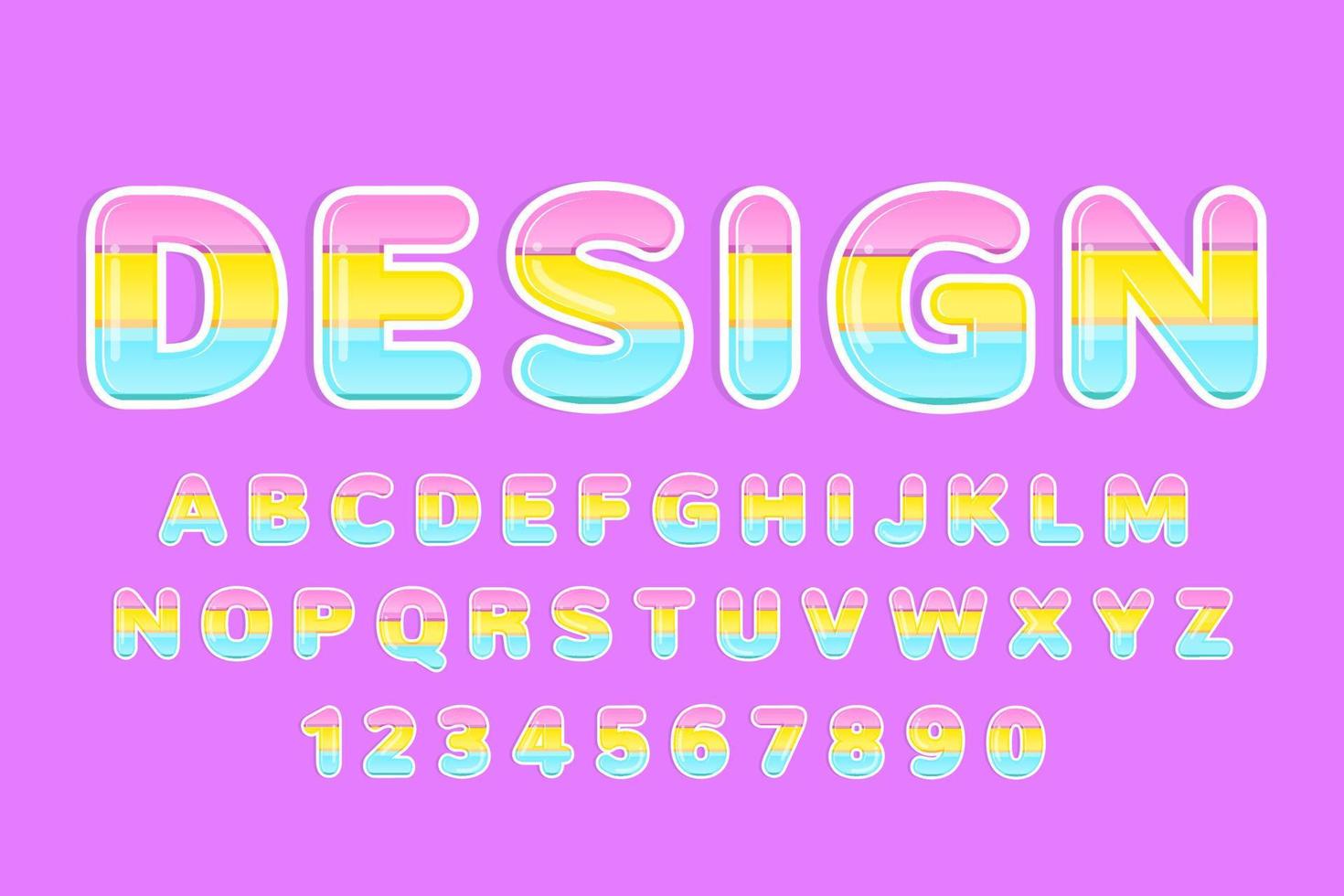 decorative cute colorful rainbow alphabet vector